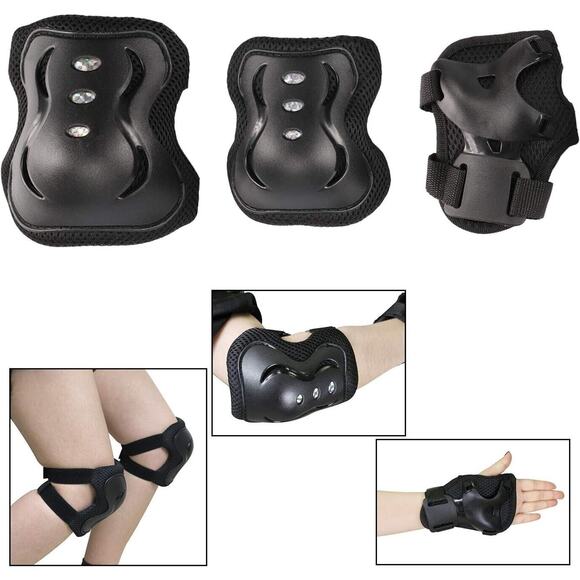 BOSONER Kids/Youth Knee Pad Elbow Pads Guards Protective Gear Set for Roller BMX - Picture 3 of 6